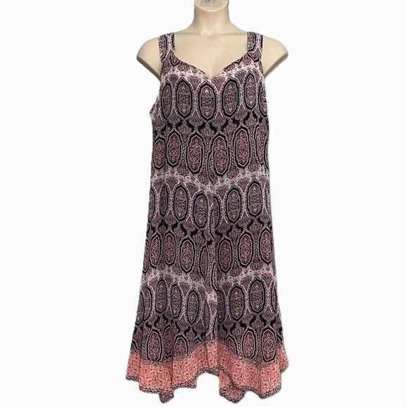 Catherines Dresses & Skirts - Catherines Womens Plus Midi Asymmetrical Sleeveless Floral Chiffon Dress Size 3X
